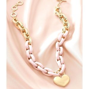 Stella dot chunky gold heart necklace